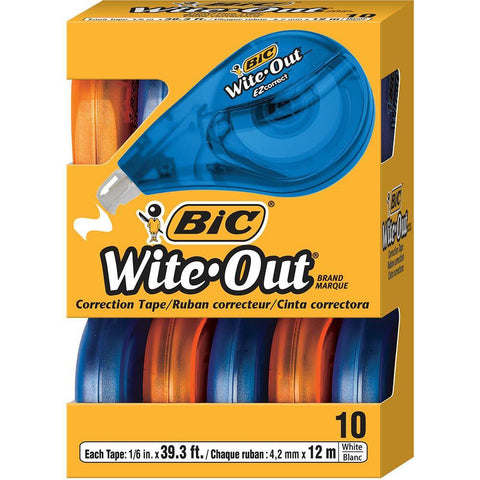 Bic Wite-Out Ez Correction White Tape Cover Up Out [Box 10]