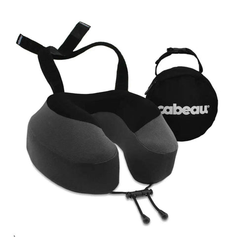 Cabeau Evolution S3 Memory Foam Travel Pillow With Seat Strap System - Steel Grey