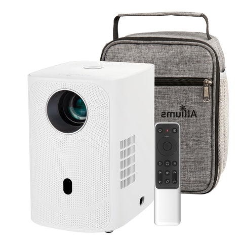 ALLIUMS Projector, Electric Focus, 200" Display, Full HD 1080p (White)