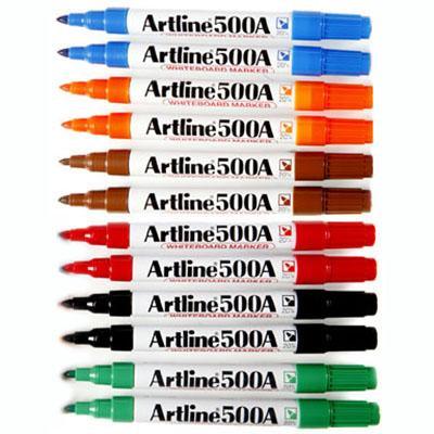 Artline 500A Whiteboard Markers Bullet Assorted Colours Box 12