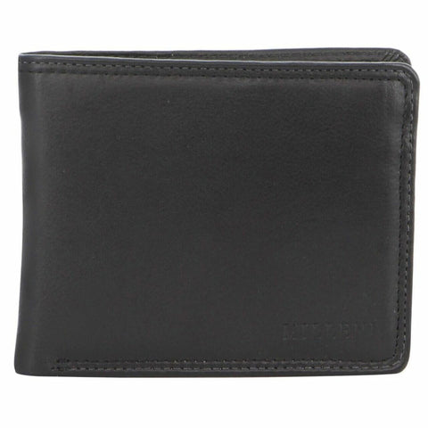 Milleni Men's Leather Card/Cash RFID Protected Tab Wallet 11cm Black