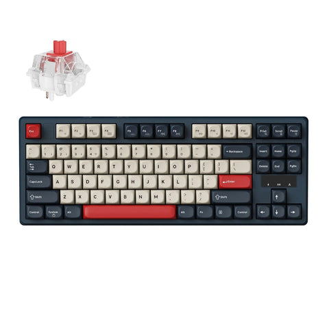 Keychron J4 QMK Hot-Swap Wireless Mechanical Keyboard - Dark Blue (Red Switch)