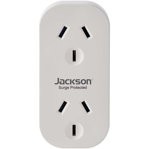 Jackson Vertical Double Adaptor w/ 2 x Power Socket Outlets Surge Protection