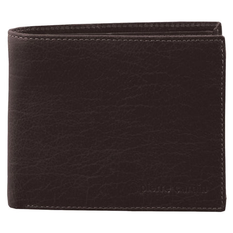 Pierre Cardin Men's Rustic Leather Bi-Fold RFID Protected Wallet 11cm Brown