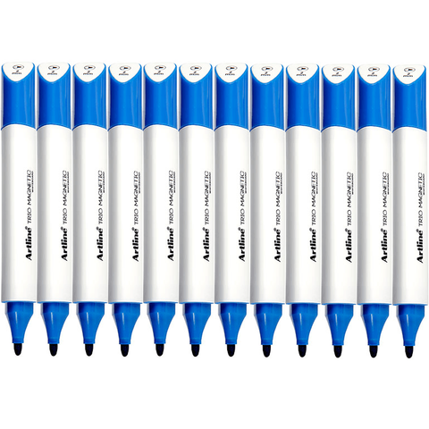 Artline Trio Magnetic Whiteboard Marker Bullet Point 2mm (Blue) [Box 12]