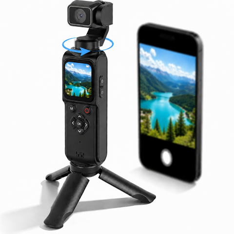 ZLOS LS03 4K Pocket Action Camera with Face Tracking & Tripod