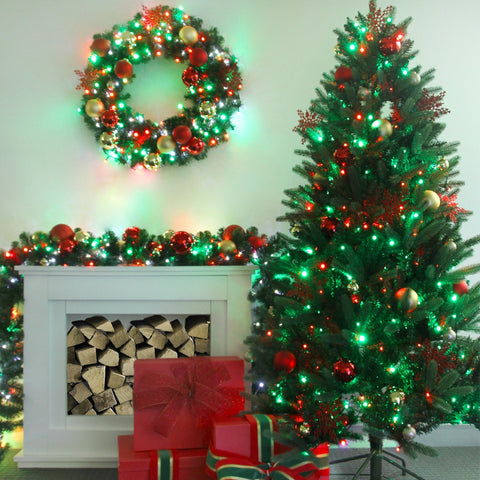 Lexi Lighting 320 Frosted LED Connectable String Light - Red+Green