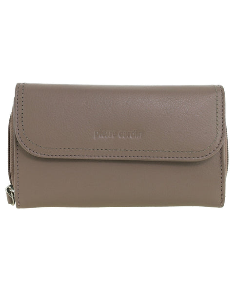 Pierre Cardin Women's Tri-Fold Tab Protected RFID Wallet Blush/Taupe 17cm