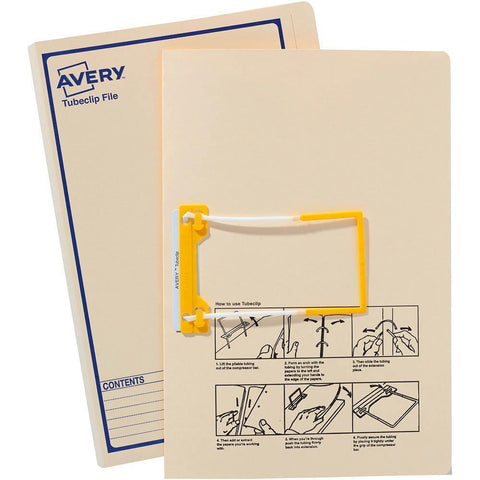 Avery 84525 Tubeclip File Foolscap Buff With Blue Print