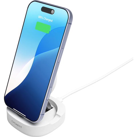 Cygnett ChargeBase Qi2.0 Single Wireless Charger (White)