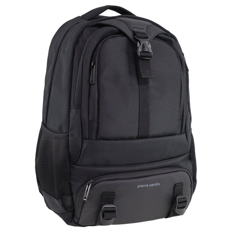 Pierre Cardin 32L Mens Nylon Computer/Business Backpack Bag - Black