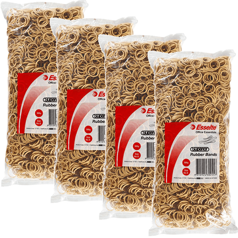 Esselte Superior Rubber Bands Size No.8 500G Bag Pack 4 BULK
