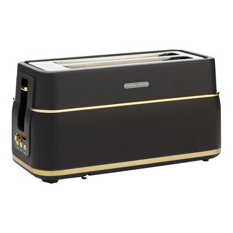 Morphy Richards Signature 4 Slice Toaster with Long Slots Soft Gold Matte Black