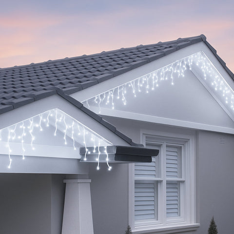 Lexi Lighting 500 LED Connectable Icicle Christmas Lights White