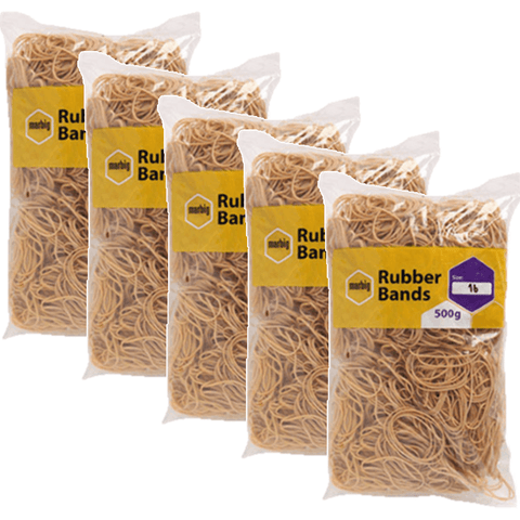 Marbig Rubber Bands Size No.16 500G BULK Pack 5
