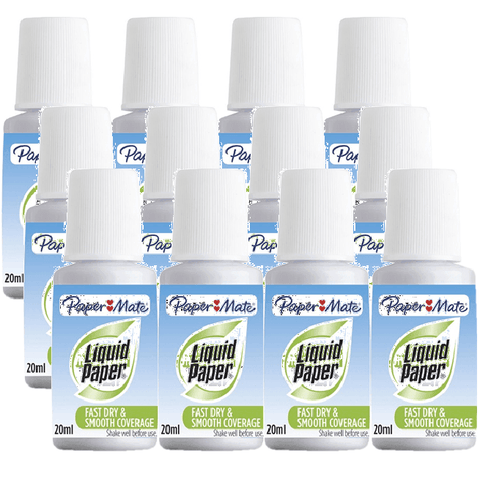 Papermate Liquid Paper Correction Fluid 20mL Box 12