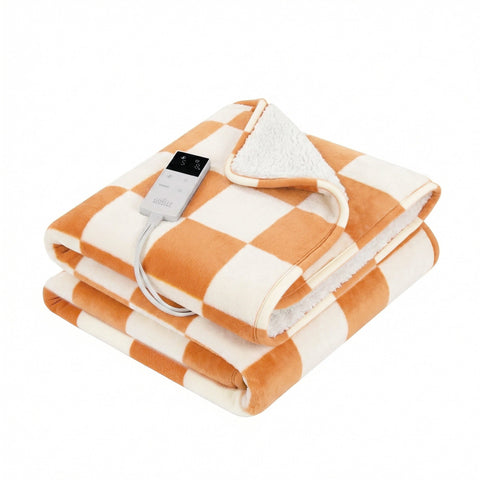 Giselle Electric Throw Rug Dual Side Fleece Flannel Heated Blanket (Yellow)