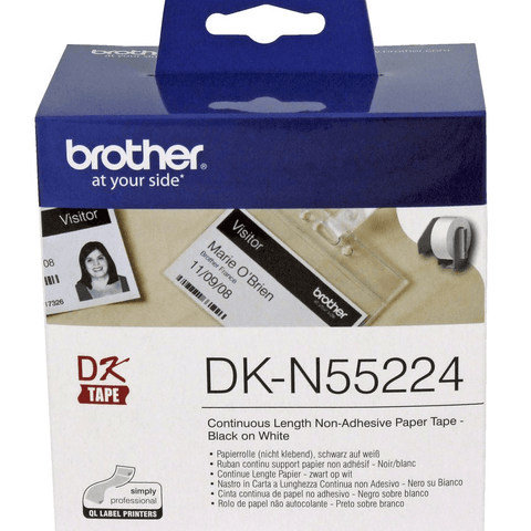 Brother DK-N55224 Continuous Paper Roll 54mm (Black On White)