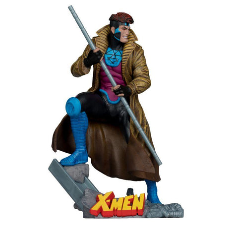 Marvel Comics - Gambit (X-Men 1) 1:10 Scale Collectible Figure with Scene (McFarlane Toys)