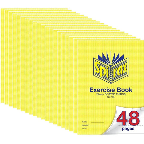 Spirax 105 Exercise Book Dotted Thirds 24mm 70gsm 48 Page (A4) [20 Pack]
