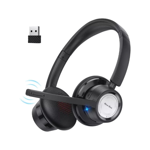 New Bee BH58 Wireless Office Headset - Noise-Canceling Bluetooth (Black)