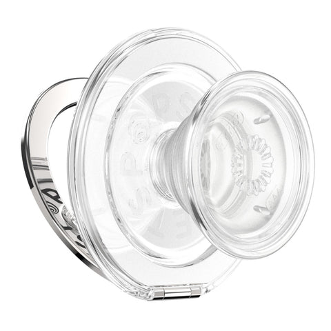 PopSockets PopGrip MagSafe Phone Grip/Stand with Swappable Top Kickout (Clear)