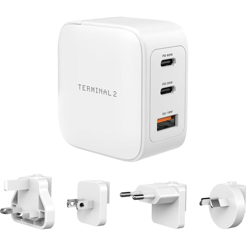 Terminal 2 PD 65W GaN Travel Adaptor Universal