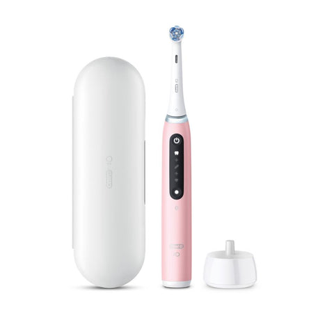 Oral-B iO 5 Personalised Clean Electric Toothbrush  with Travel Case and 3 Brush Heads (Blush Pink)