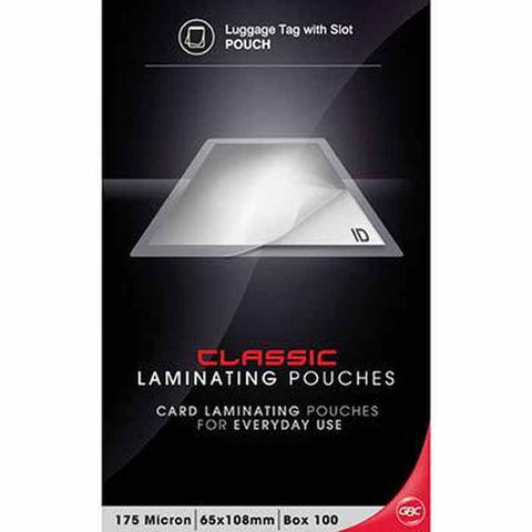 GBC Laminating Pouch 175 Micron 65x108mm Clear Pack 100