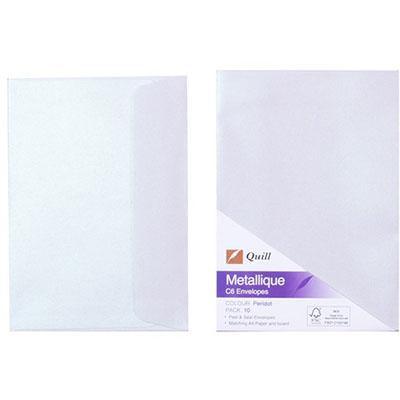 Quill C6 Matallique Envelopes Pack 10 (Peridot)