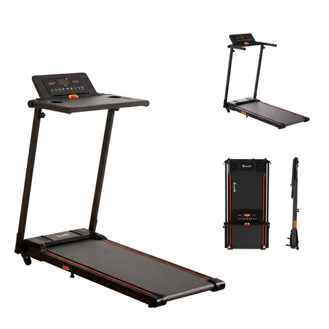 EVERFIT Treadmill Electric Walking Pad Incline Desktop Black