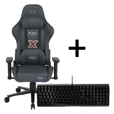 ONEX STC X Fabric Gaming Chair - Graphite + CHERRY MX 3.0S NBL Gaming Keyboard Bundle