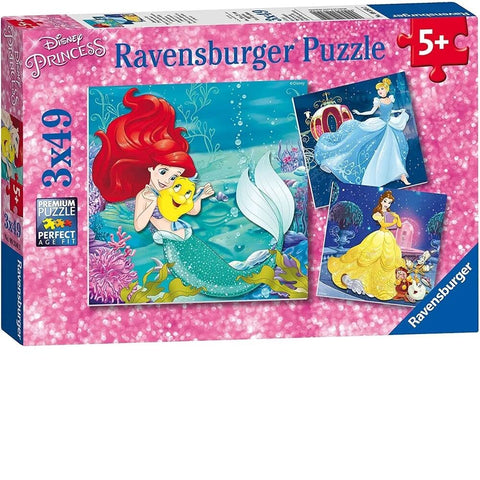 Ravensburger Puzzle 3 x 49pc - Disney Princesses Adventure