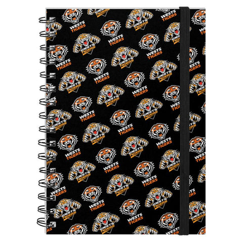 NRL - Wests Tigers Hardcover A5 Spiral Notebook