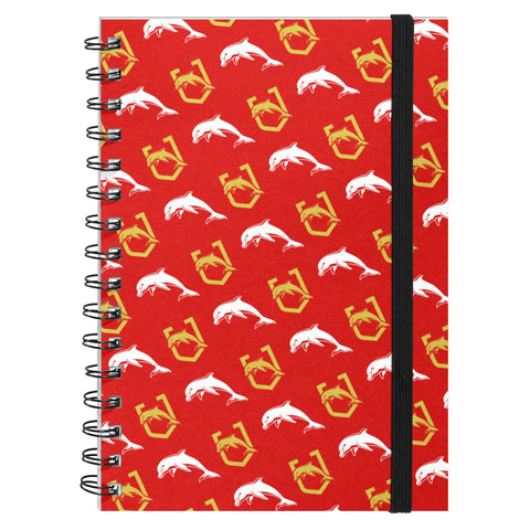 NRL - Dolphins Hardcover A5 Spiral Notebook