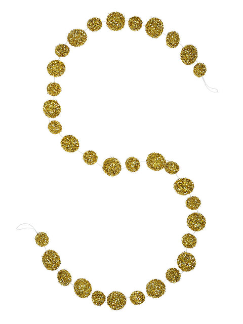 Christmas Warehouse - GARL2601 1.8m Metallic Gold Whimsical Essential Multi Size Bauble Garland Gold