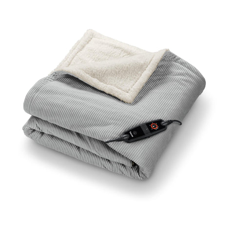 Beurer Corduroy Heated Throw (Light Grey)