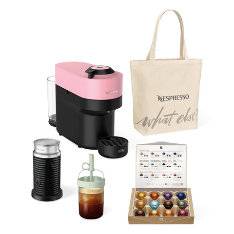 De'Longhi Nespresso Vertuo Pop ENV90PAE Capsule Coffee Machine Value Pack (Candy Pink)