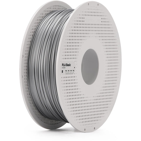 Bambu Lab PLA Basic 3D Printer Filament With Spool (Silver) [1kg]