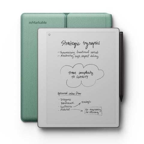 reMarkable Paper Pure with Marker Plus and Sleeve Folio Polymerweave (Mist Green)