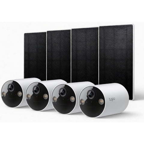 TP-Link Tapo 2K 3MP Smart Wire-Free Security Camera w/Solar Panel [4 Pack]