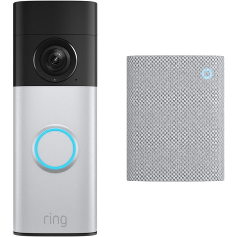 Ring Battery Video Doorbell Plus 2nd Gen with Chime 3rd Gen (Nickle Silver)