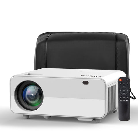 ALLIUMS Portable Projector 1080p Full HD, 5.2BT, 10W Hi-Fi Speaker (White)