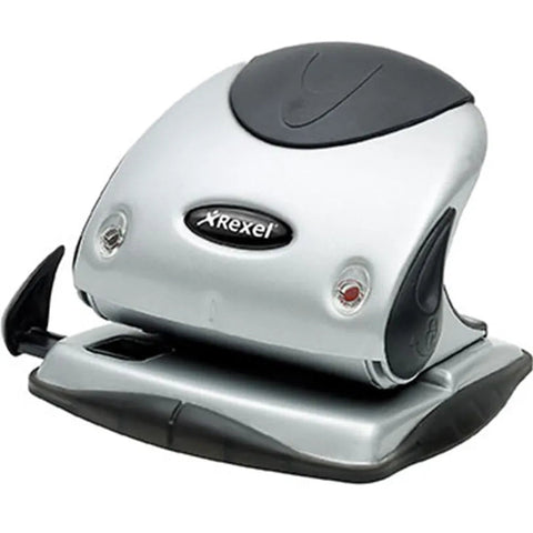 Rexel 2 Hole Punch Clam 25 Sheet Silver / Black