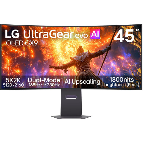 LG UltraGear 45GX950B 45” 5K2K Dual Mode 330Hz/165Hz OLED Curved Gaming Monitor