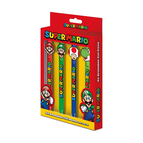Super Mario - Erasable Gel Pen 4 Pack