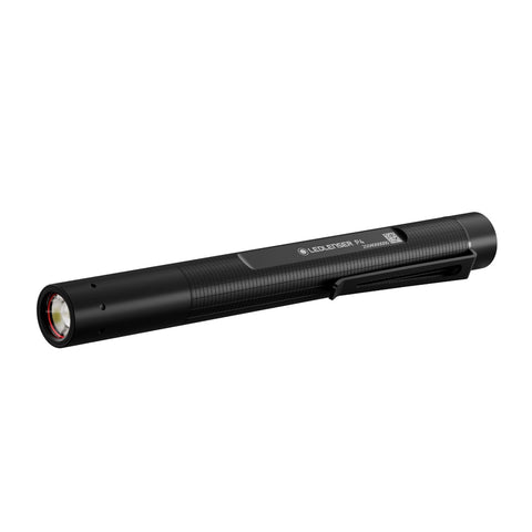 Ledlenser P4 Flashlight 180lm 90m 23h 2xAAA Battery IP54 w/Pocket Clip