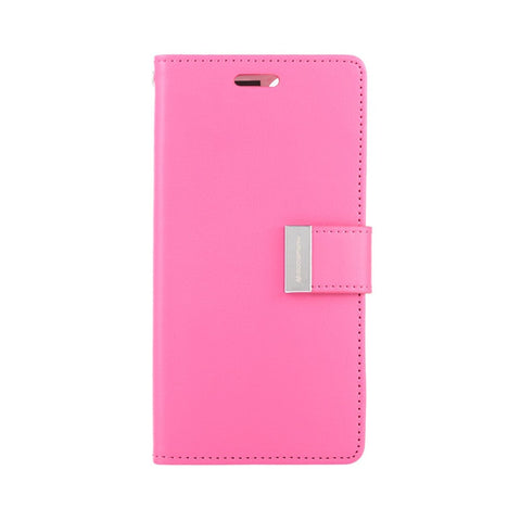 Goospery Rich Diary case for iPhone 14 - Hot Pink