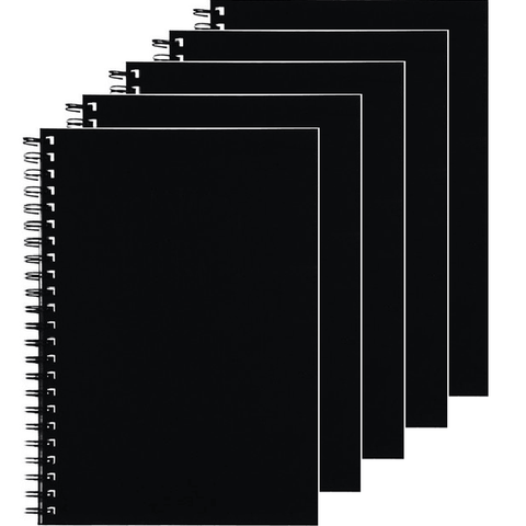 Spirax 512 A4 Notebook - Black (5 Pack)