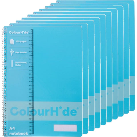 Colourhide Notebook 120 Page A4 Light Sky Blue 10 Pack